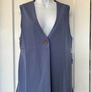 JASON WU Designer Women's blue, one-button, side-slit, vest, size S, NWT